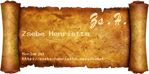 Zsebe Henrietta névjegykártya